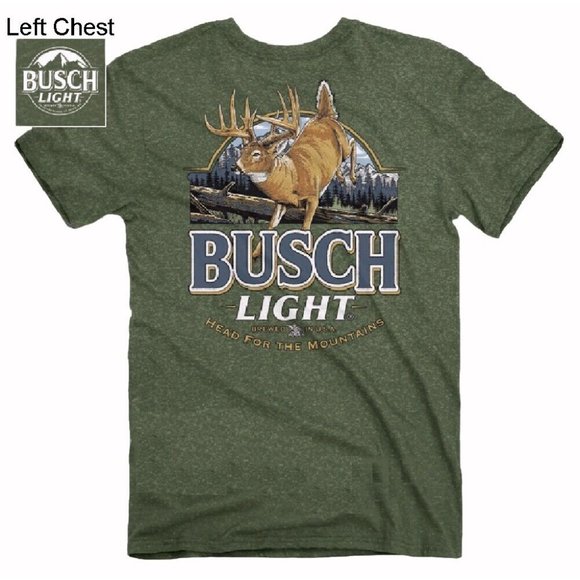 Busch Beer Deer Label Short Sleeve T-Shirt - NEW Fast Ship - Picture 3 of 7
